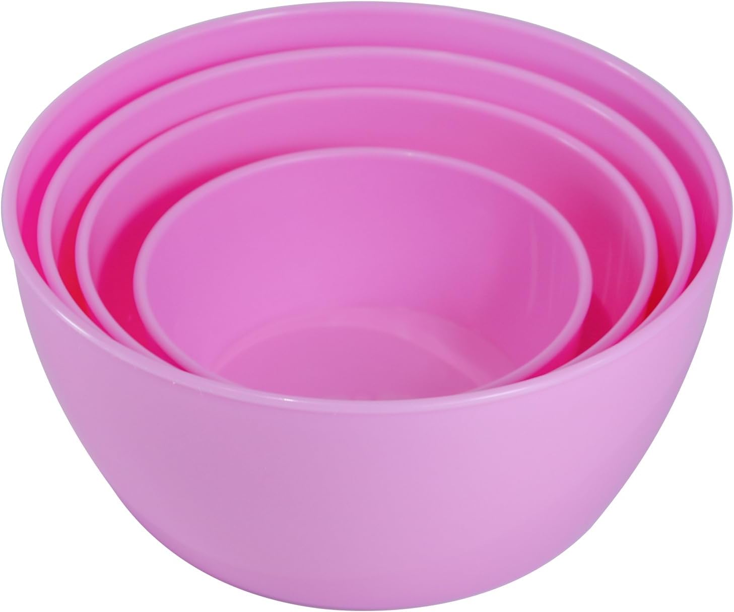 Set of 4 Plastic Prep Bowls with Lids，Microwave and Dishwasher Safe,Ideal for Baking, Prepping, Cooking and Serving Food (Pink)