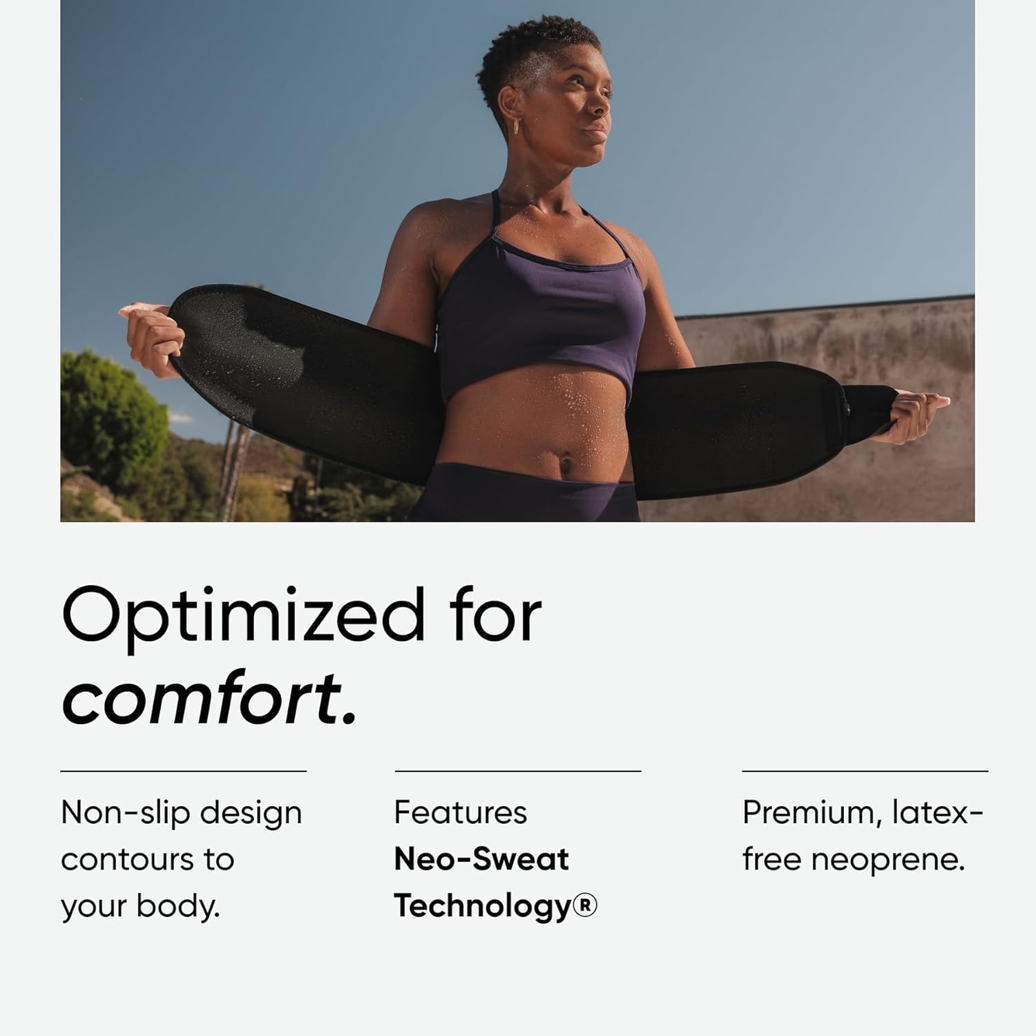 Sports Research Sweet Sweat Waist Trimmer (Core Series) - Premium Sweat Enhancing Fitness Band for Women & Men