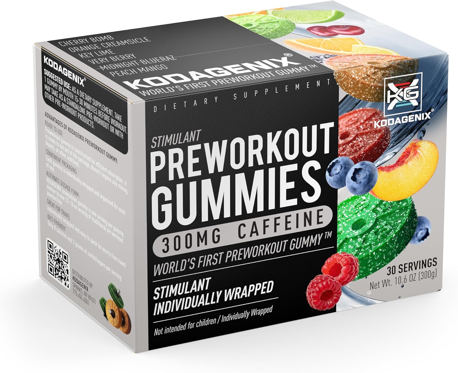 Kodagenix Pre Workout Gummies for Men and Women with Caffeine, L-Citrulline and Beta Alanine - World's First Preworkout Gummy™ - High Stim Preworkout for Men and Women - USA-Made - 30 Servings