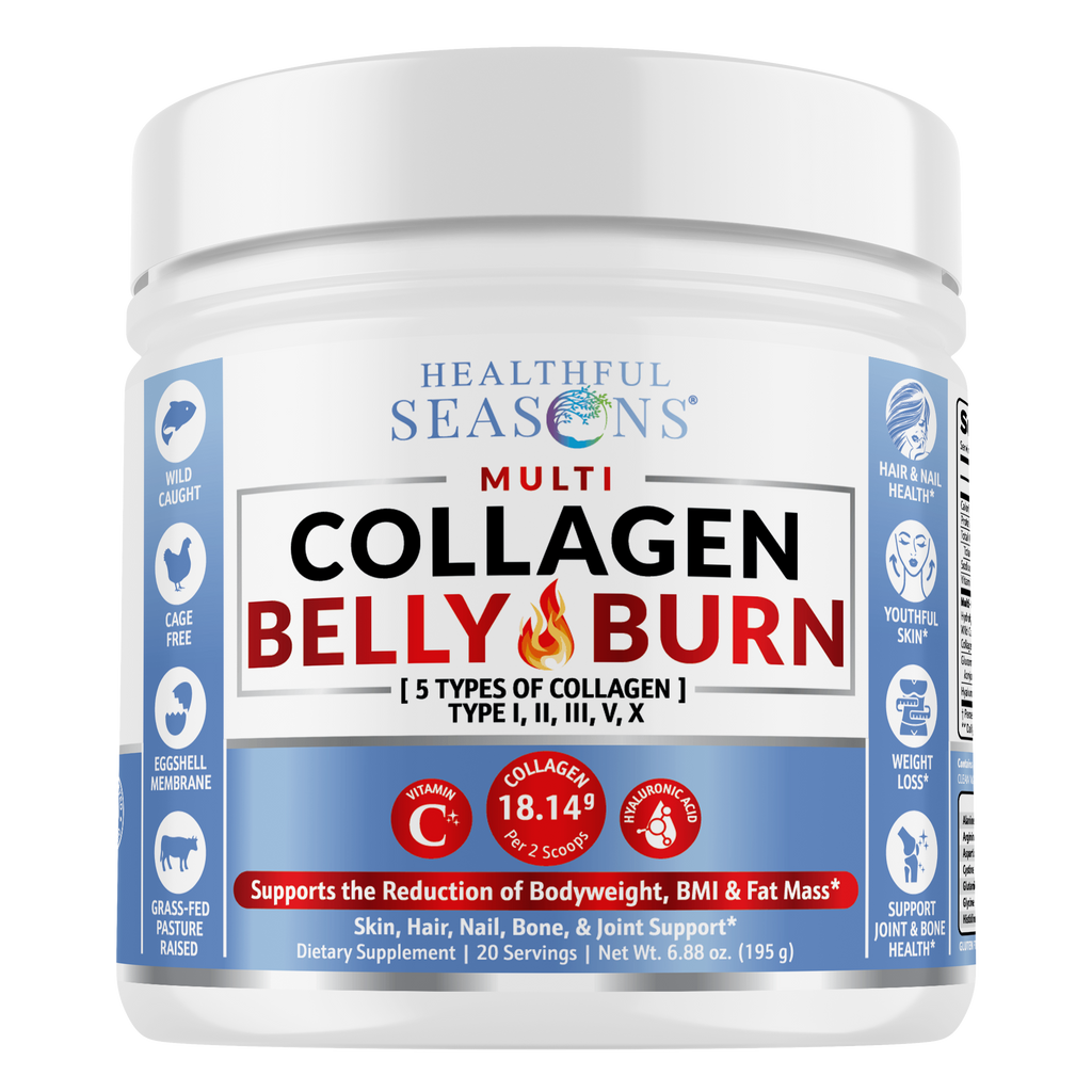 Collagen Belly Burn – Multi Collagen Powder + Vitamin C & Hyaluronic Acid – Metabolism, Skin & Joint Support